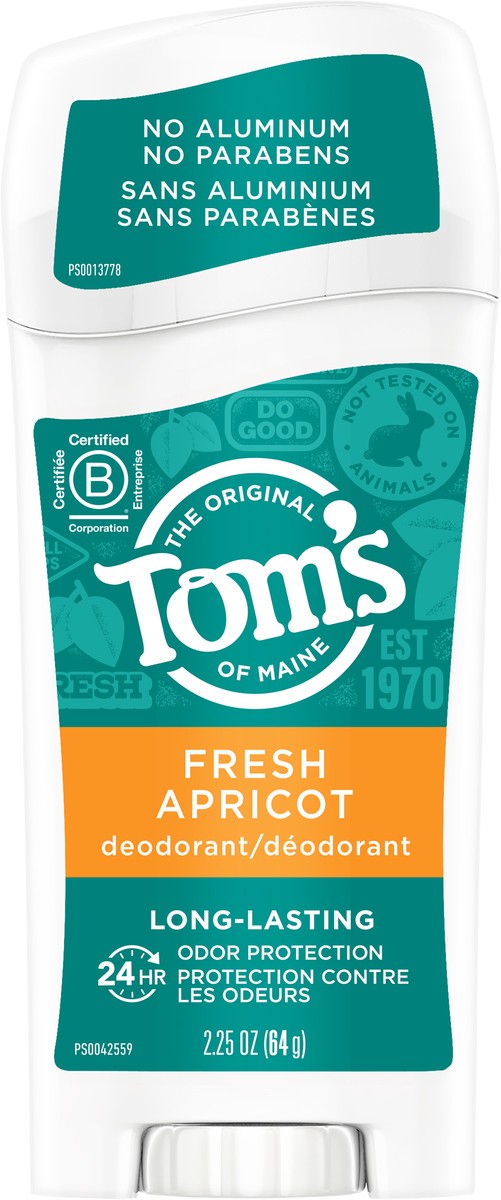 slide 2 of 2, Tom's of Maine Long-Lasting Aluminum-Free Natural Deodorant for Women, Fresh Apricot, 2.25 oz, 2.25 oz