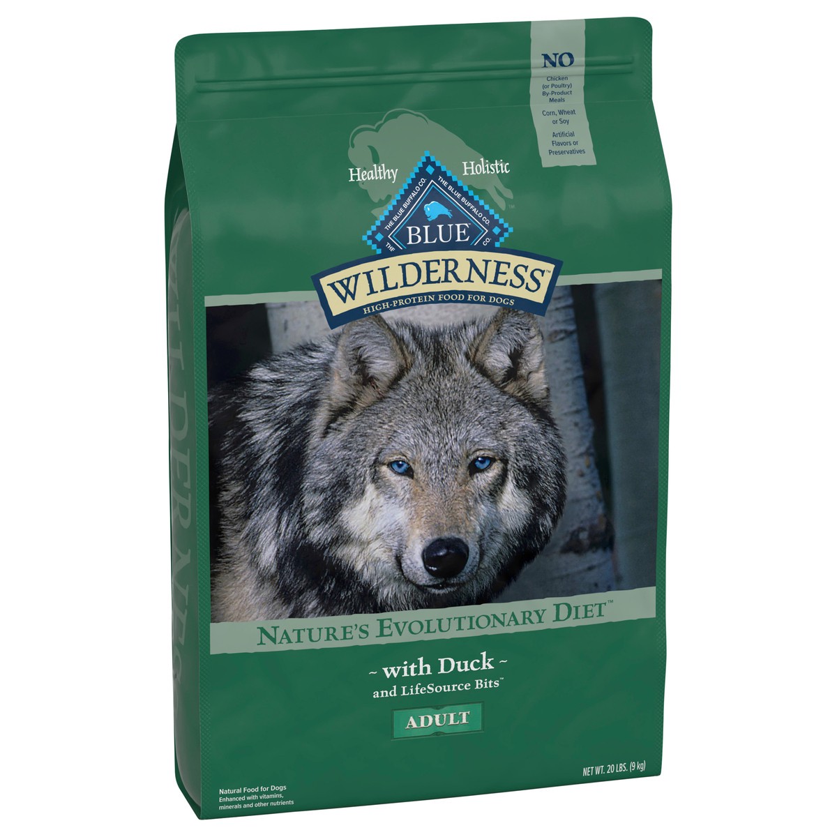 slide 4 of 12, Blue Buffalo Wilderness High Protein, Natural Adult Dry Dog Food, Duck 20-lb, 20 lb