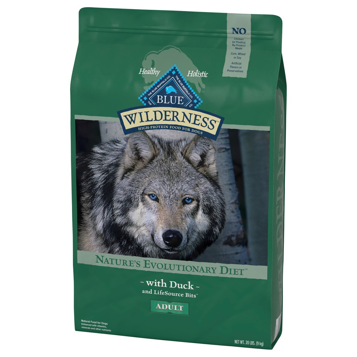 slide 10 of 12, Blue Buffalo Wilderness High Protein, Natural Adult Dry Dog Food, Duck 20-lb, 20 lb