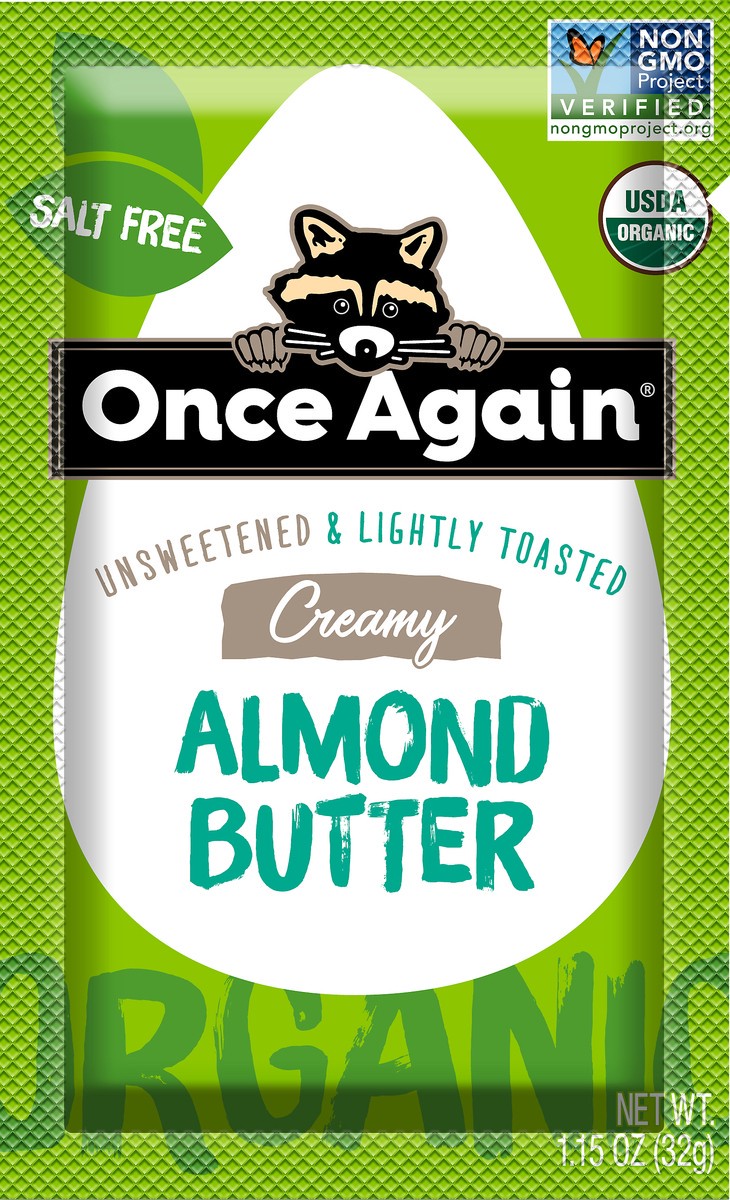 slide 2 of 5, Once Again Organic Unsweetened & Lightly Toasted Creamy Almond Butter 1.15 oz, 1.15 oz