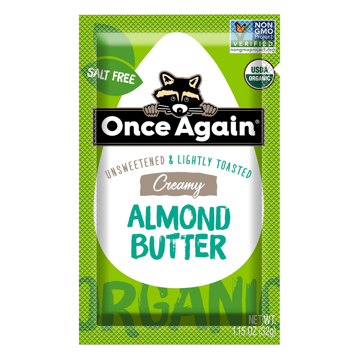 slide 1 of 5, Once Again Organic Unsweetened & Lightly Toasted Creamy Almond Butter 1.15 oz, 1.15 oz