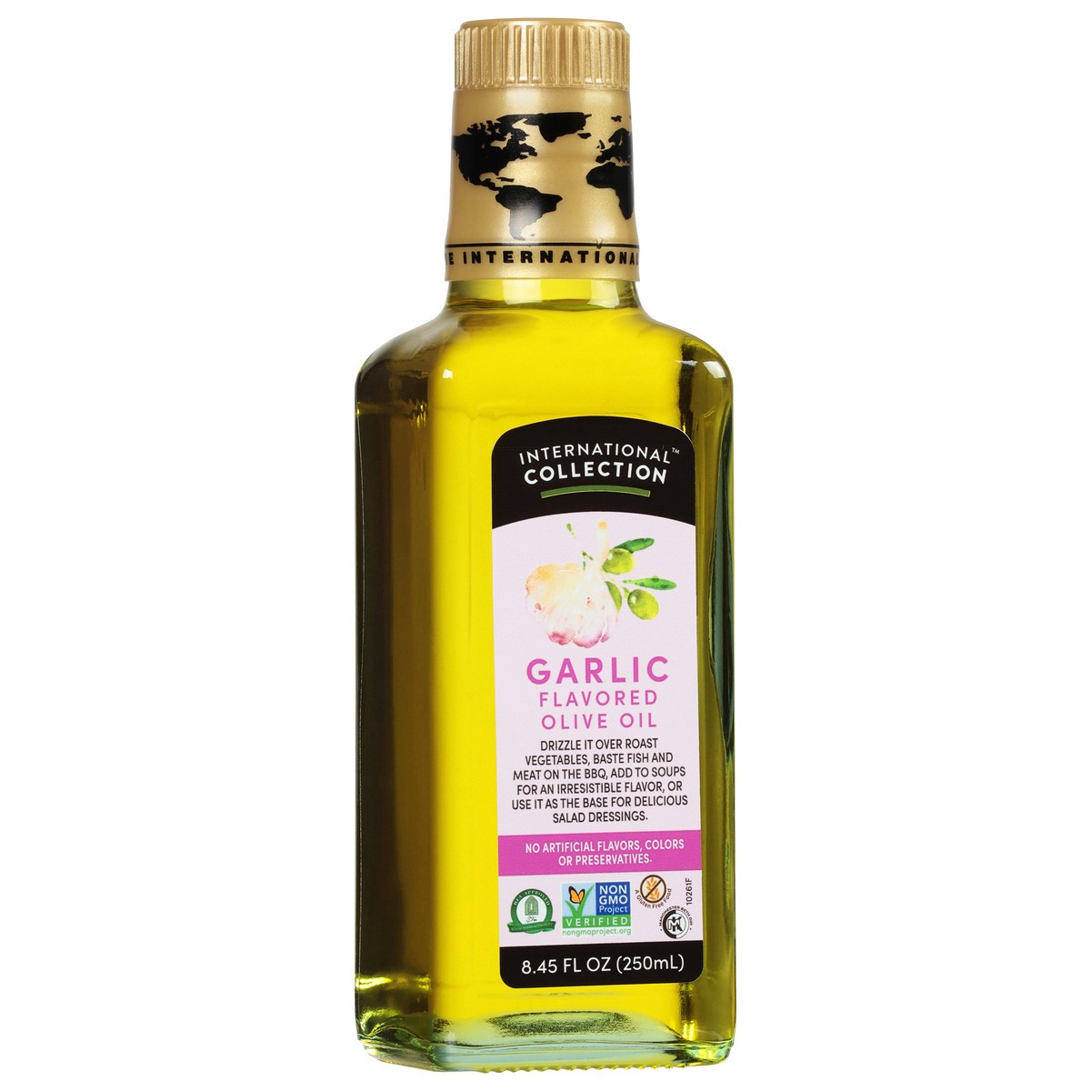 slide 5 of 9, International Collection Garlic Flavored Olive Oil 8.45 fl oz, 8.45 fl oz