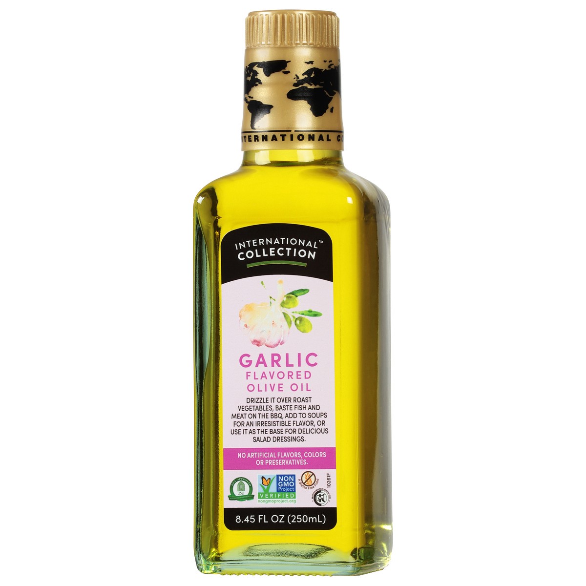 slide 6 of 9, International Collection Garlic Flavored Olive Oil 8.45 fl oz, 8.45 fl oz