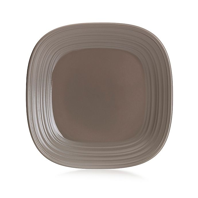 slide 1 of 1, Mikasa Swirl Square Dinner Plate - Mocha, 1 ct