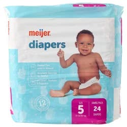 MEIJER BABY DIAPERS JUMBO SZ5 24CT