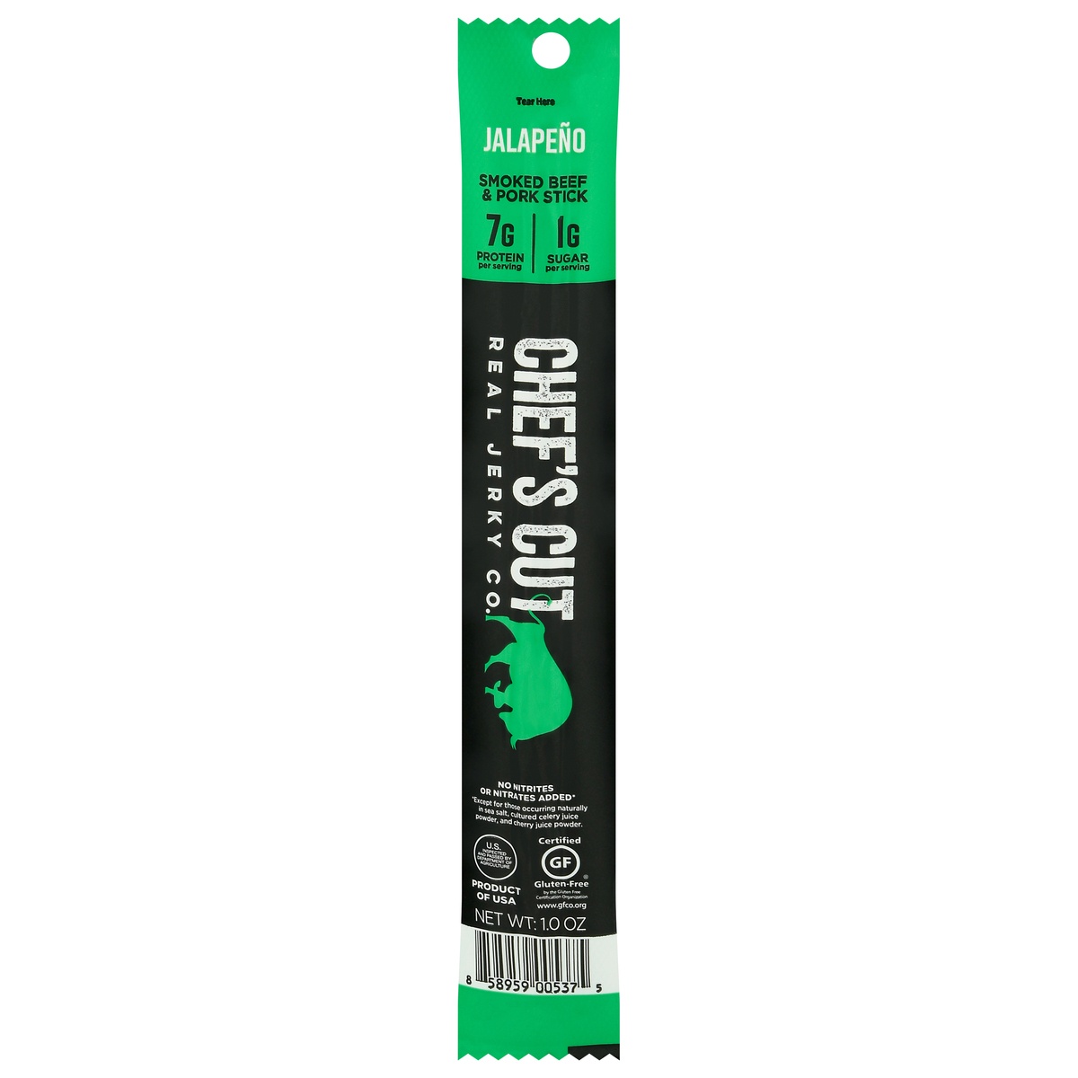 slide 1 of 1, Chef's Cut Real Jerky Co. Smoked Jalapeno Beef & Pork Stick 1.0 oz, 1 oz