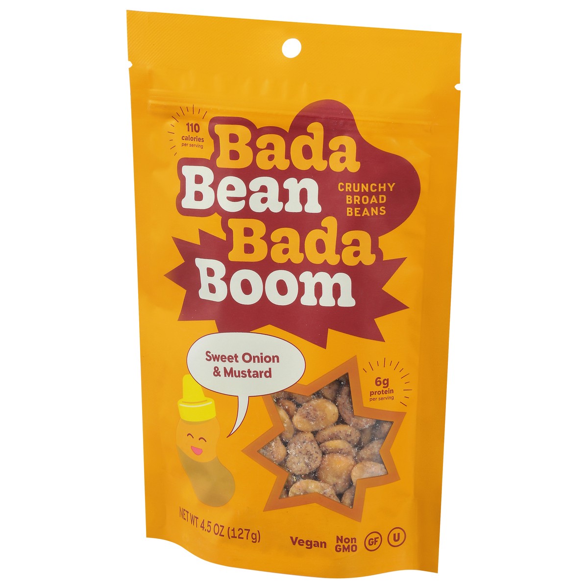 slide 3 of 9, Enlightened Bada Bean Bada Boom Crunchy Sweet Onion & Mustard Broad Beans 4.5 oz, 4.5 oz