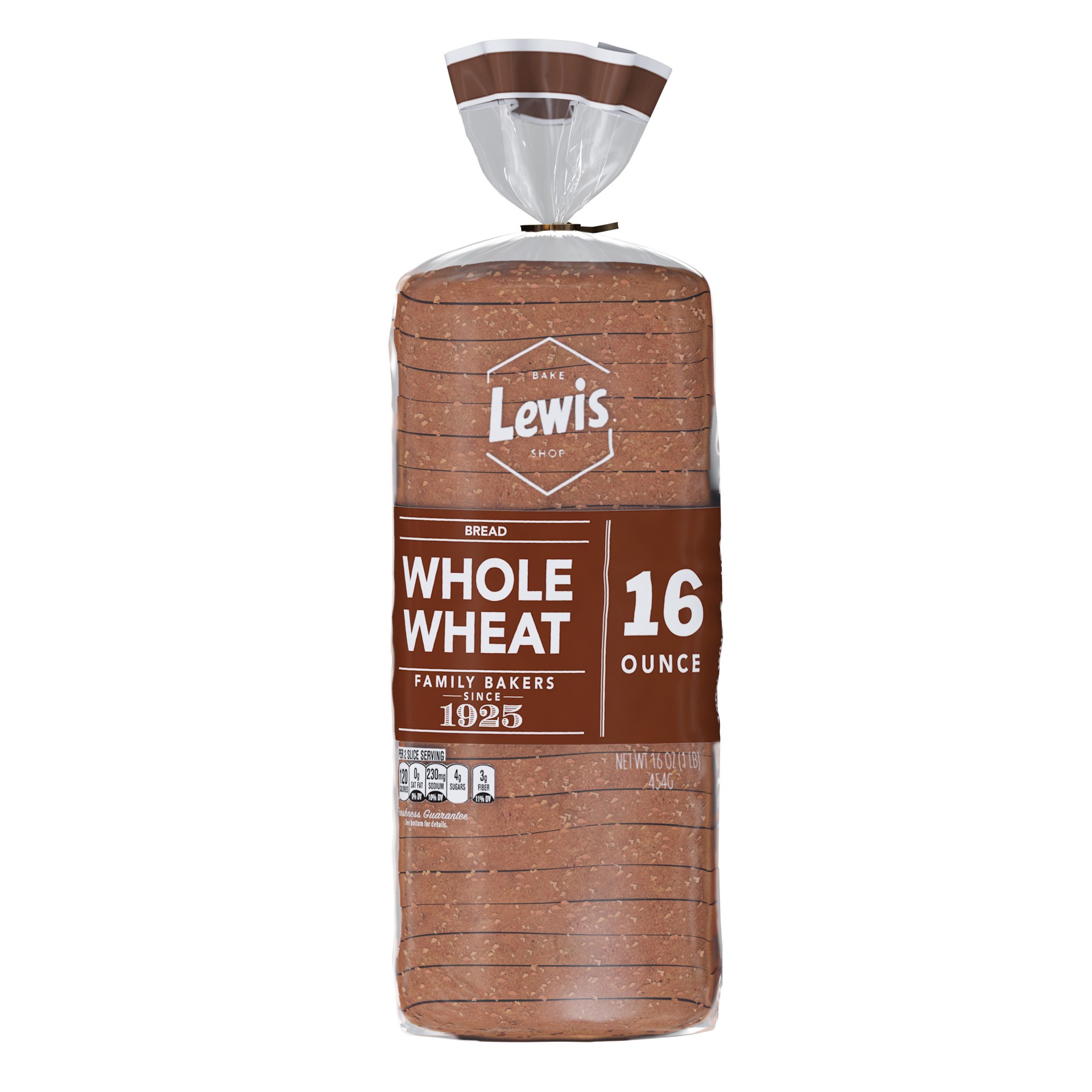 slide 4 of 5, Lewis Bakeries 100% Whole Wheat Bread, 16 oz, 16 oz