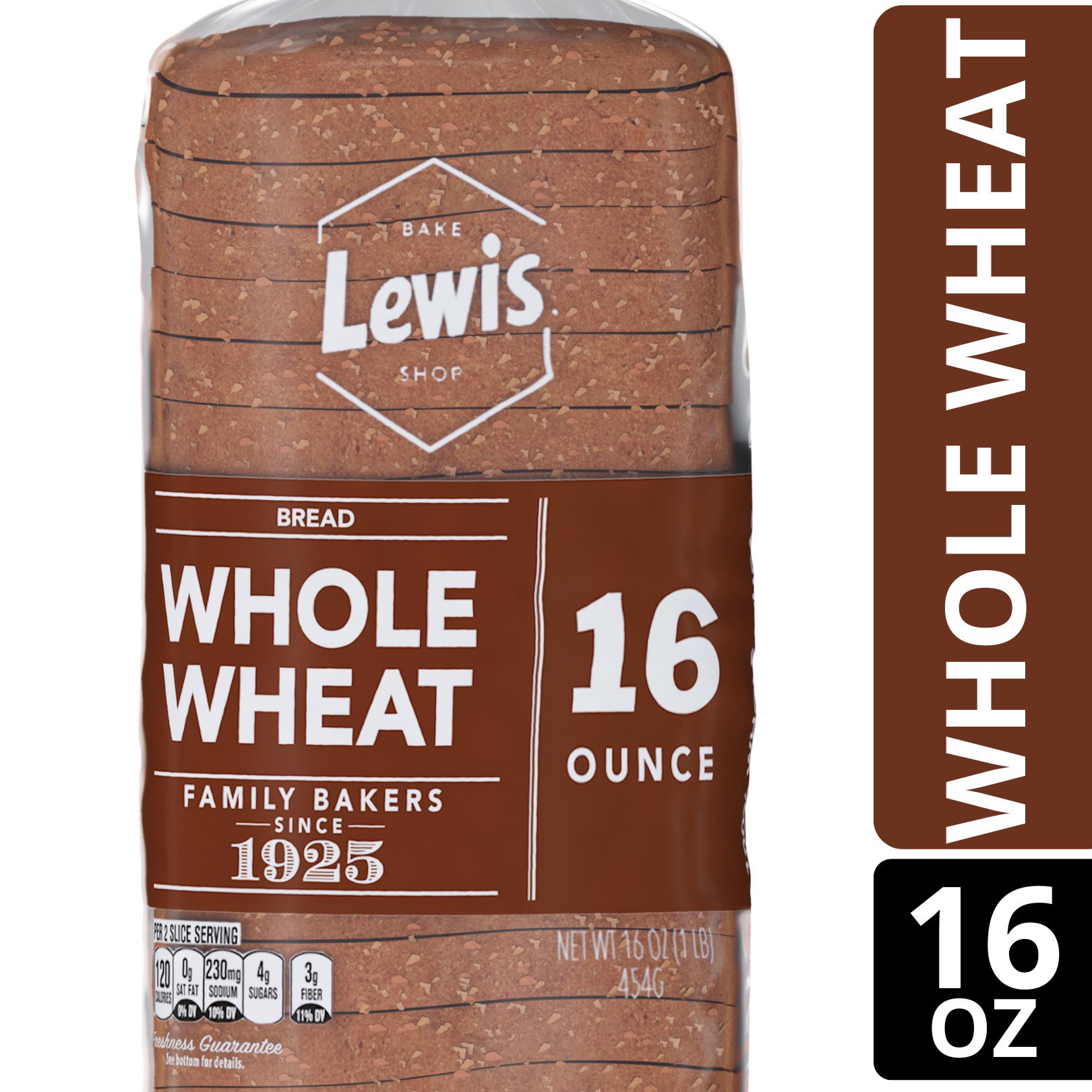 slide 1 of 5, Lewis Bakeries 100% Whole Wheat Bread, 16 oz, 16 oz