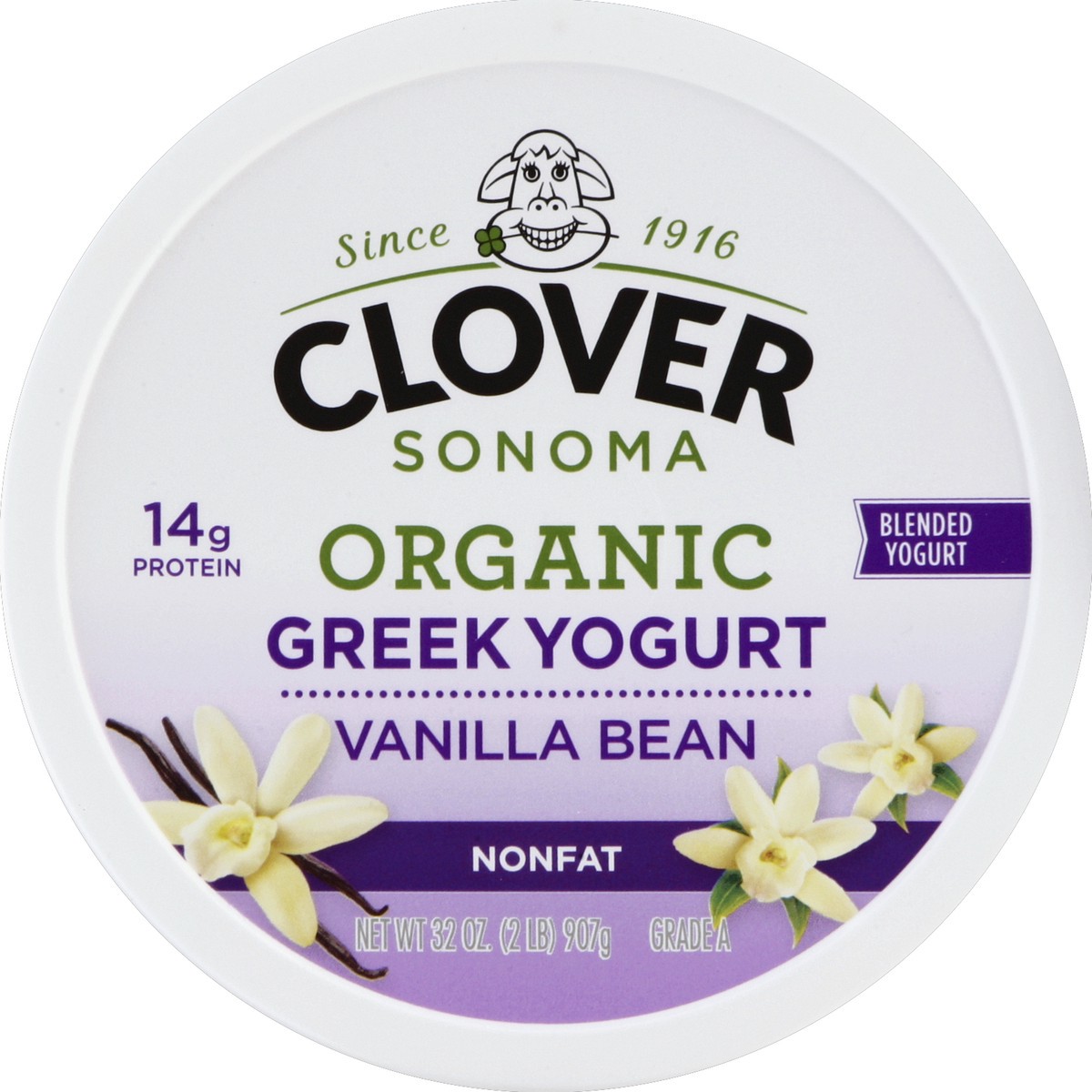 slide 2 of 3, Clover Org Yogurt Greek Vanilla, 32 oz