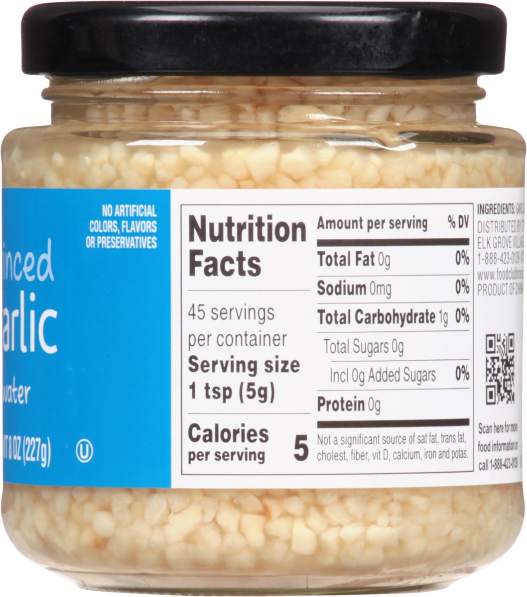 slide 6 of 14, Food Club Minced Garlic In Water, 8 oz