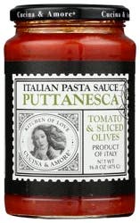 Cucina & Amore Pasta Sauce, Italian, Puttanesca, Tomato & Sliced Olives