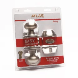 Atlas Satin Nickel Classic Door Knob Combo Kit