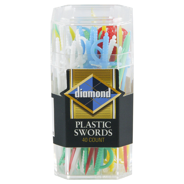 slide 1 of 1, Diamond Plastic Swords, 40 ct