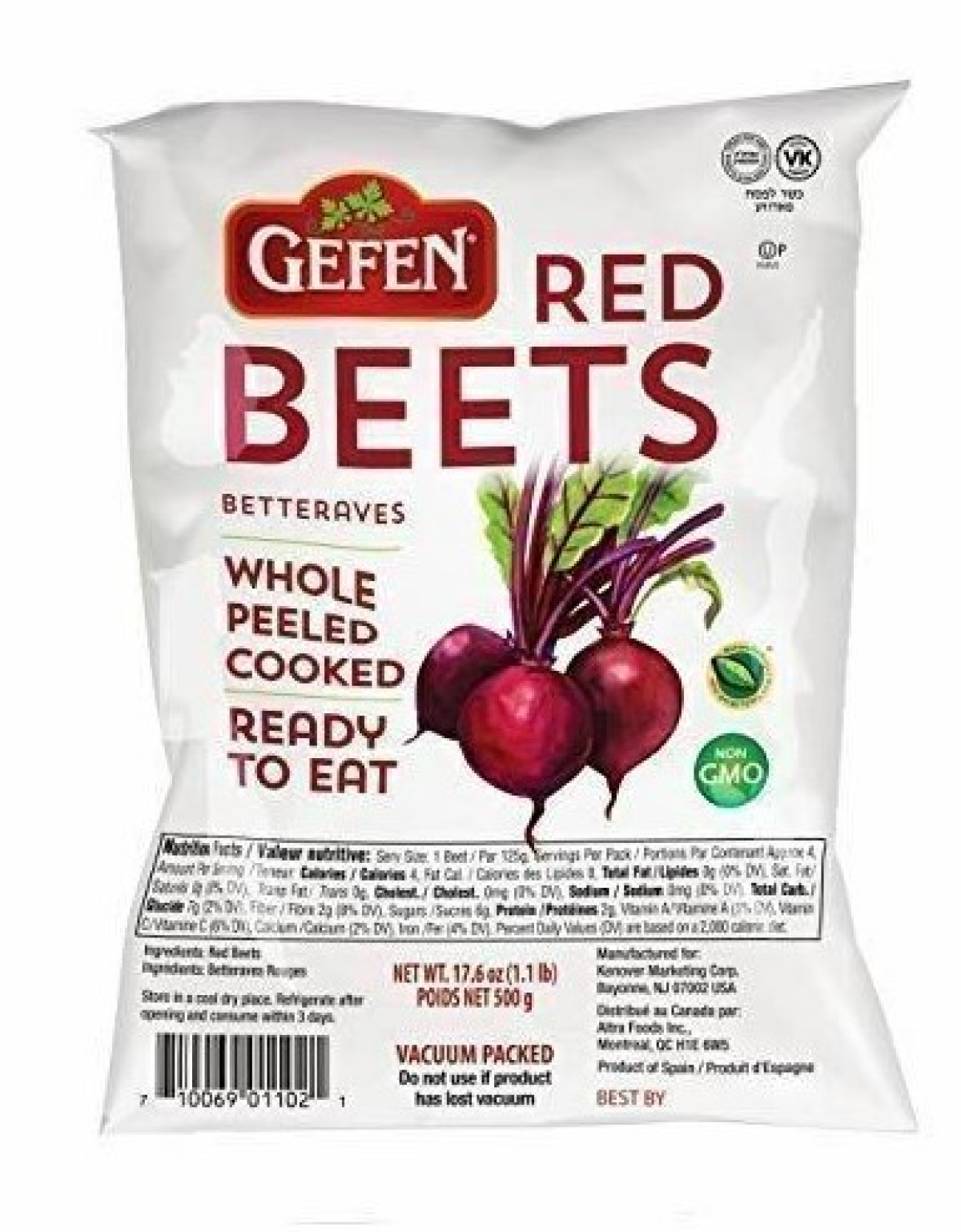 slide 1 of 6, Gefen Vacuum Packed Red Beets, 17 oz