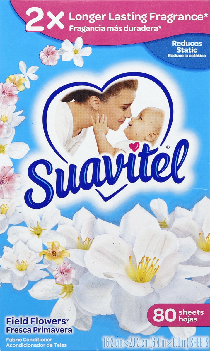 slide 5 of 6, Suavitel Field Flowers Dryer Sheets, 80 ct