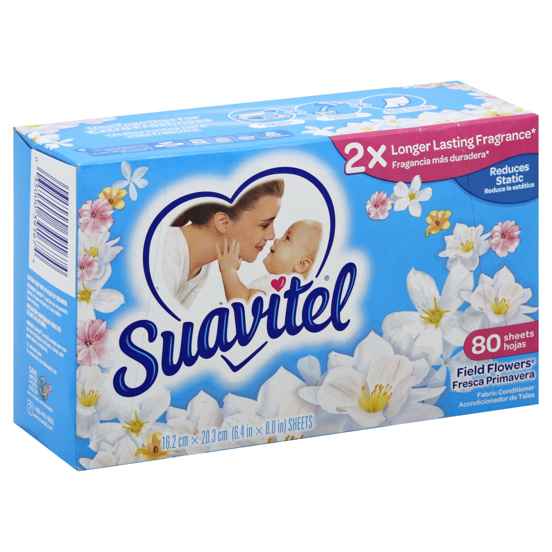 slide 1 of 6, Suavitel Field Flowers Dryer Sheets, 80 ct