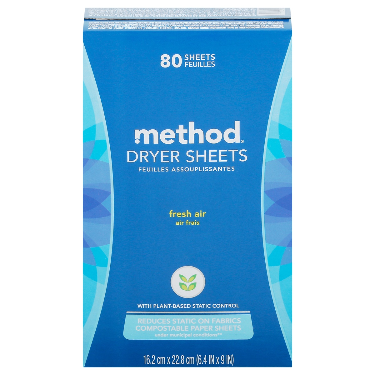 slide 1 of 1, method Fresh Air Dryer Sheets, 80 ct