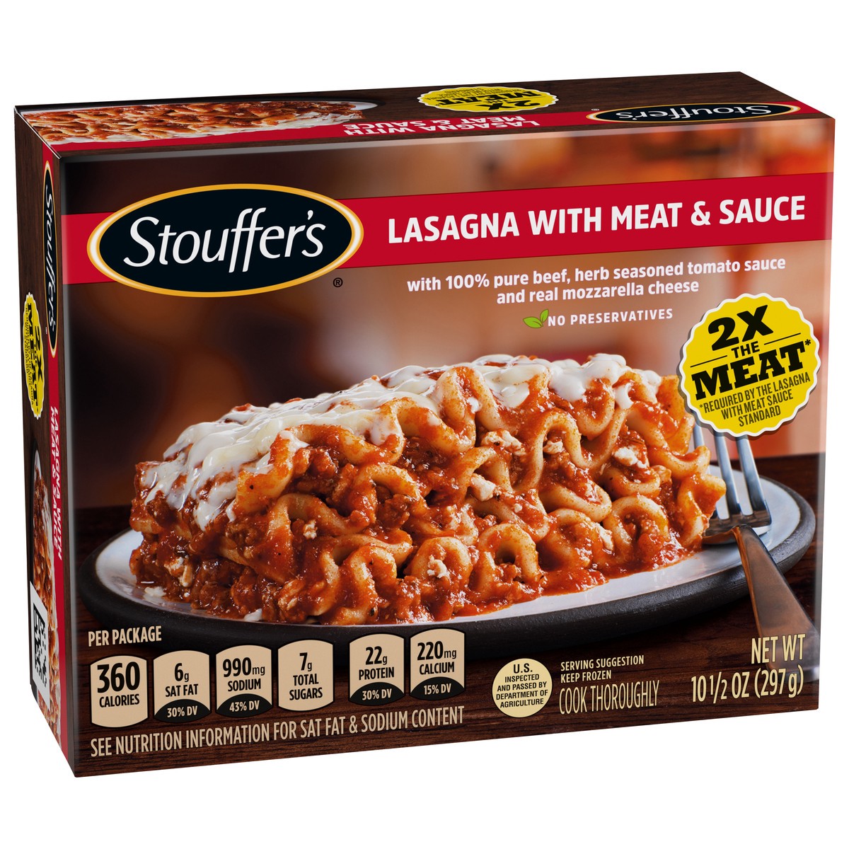 slide 2 of 9, Stouffer's Lasagna with Meat & Sauce Frozen Meal, 10.5 oz