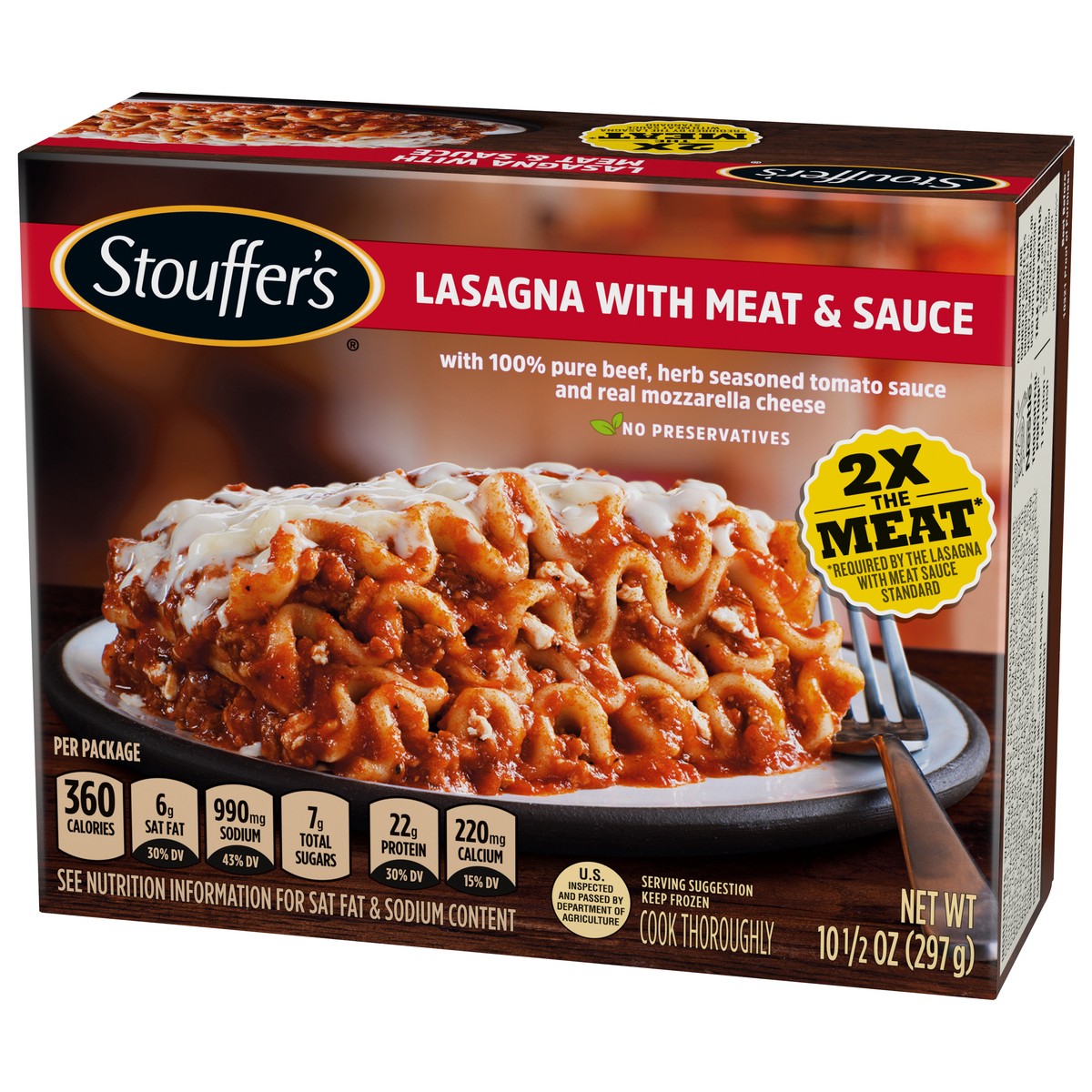 slide 3 of 9, Stouffer's Lasagna with Meat & Sauce Frozen Meal, 10.5 oz