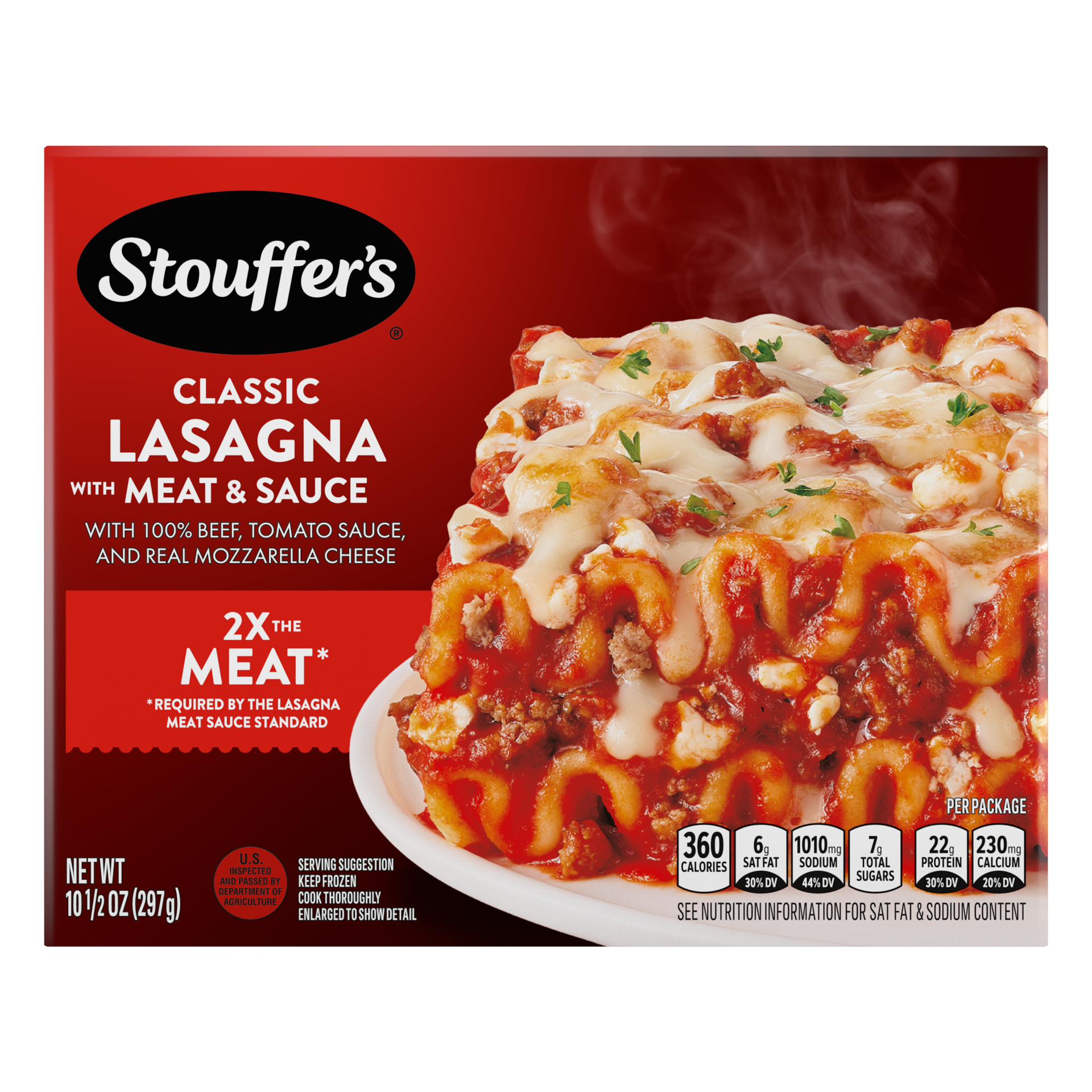 slide 1 of 9, Stouffer's Lasagna with Meat & Sauce Frozen Meal, 10.5 oz