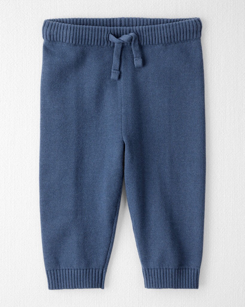 slide 3 of 4, Littleplanet Baby Boy 2-Piece Organic Cotton Sweater Knit Set Sea Blue 9M, 2 pc