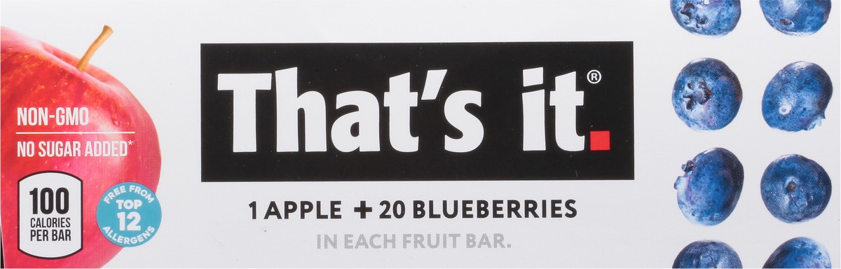 slide 6 of 9, That's it. Apple + Blueberries Fruit Bar 12 - 1.2 oz Bars, 12 ct; 14.4 oz