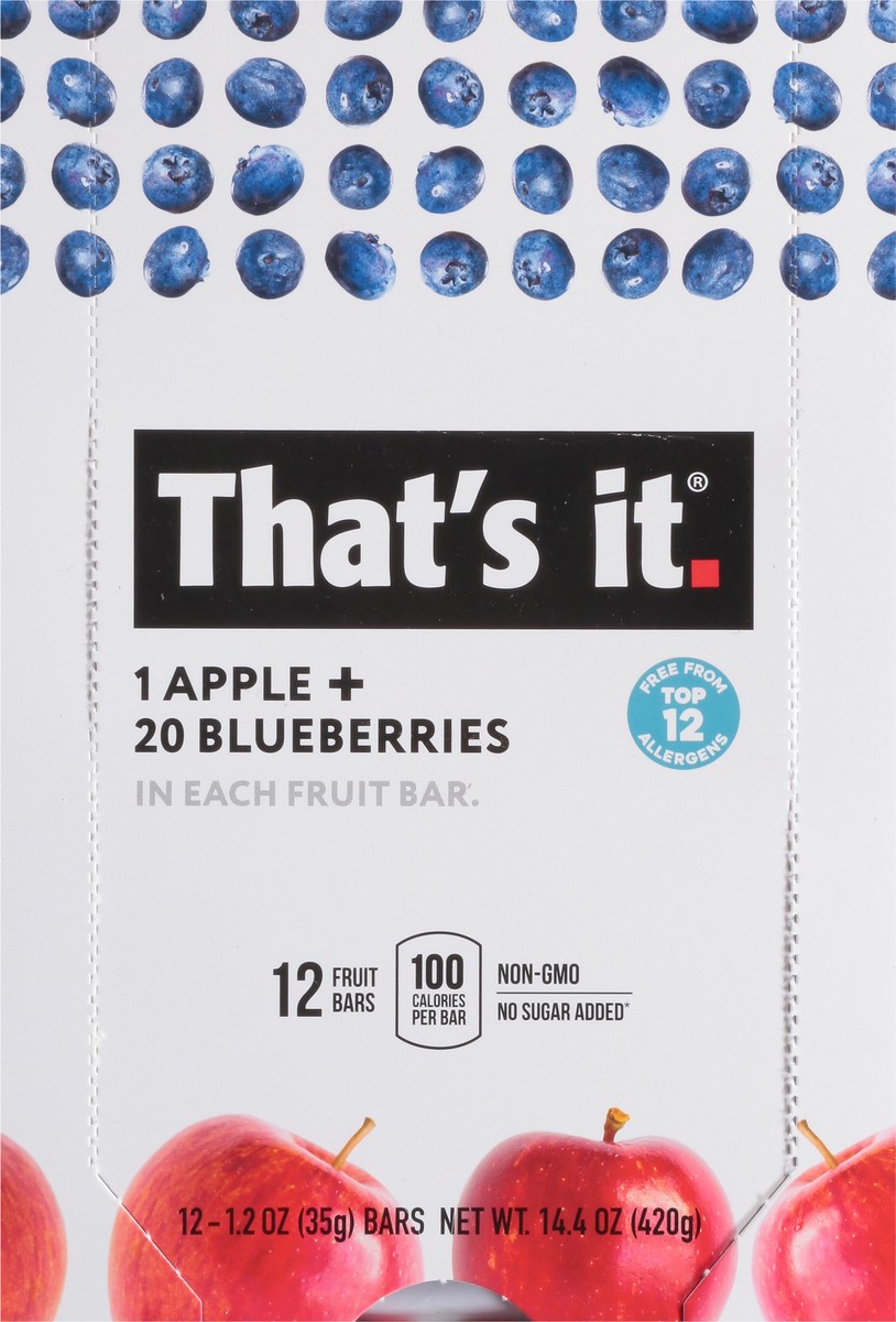 slide 9 of 9, That's it. Apple + Blueberries Fruit Bar 12 - 1.2 oz Bars, 12 ct; 14.4 oz