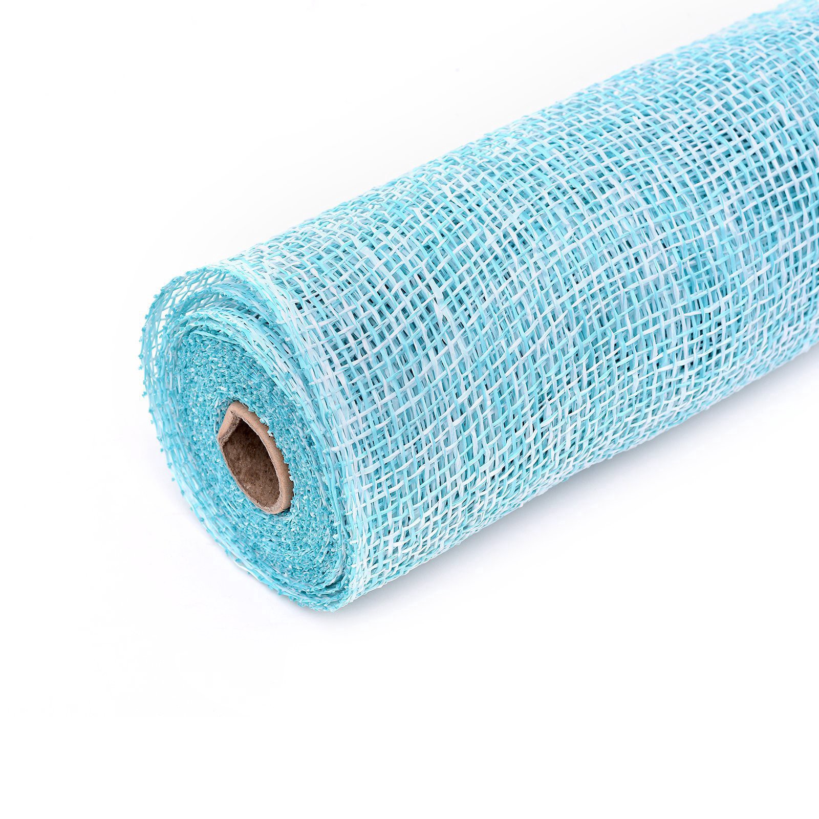 slide 4 of 4, 10" X 19ft. Light Blue & White Window Poly Burlap Mesh By Celebrate It, 10 in x 19 ft