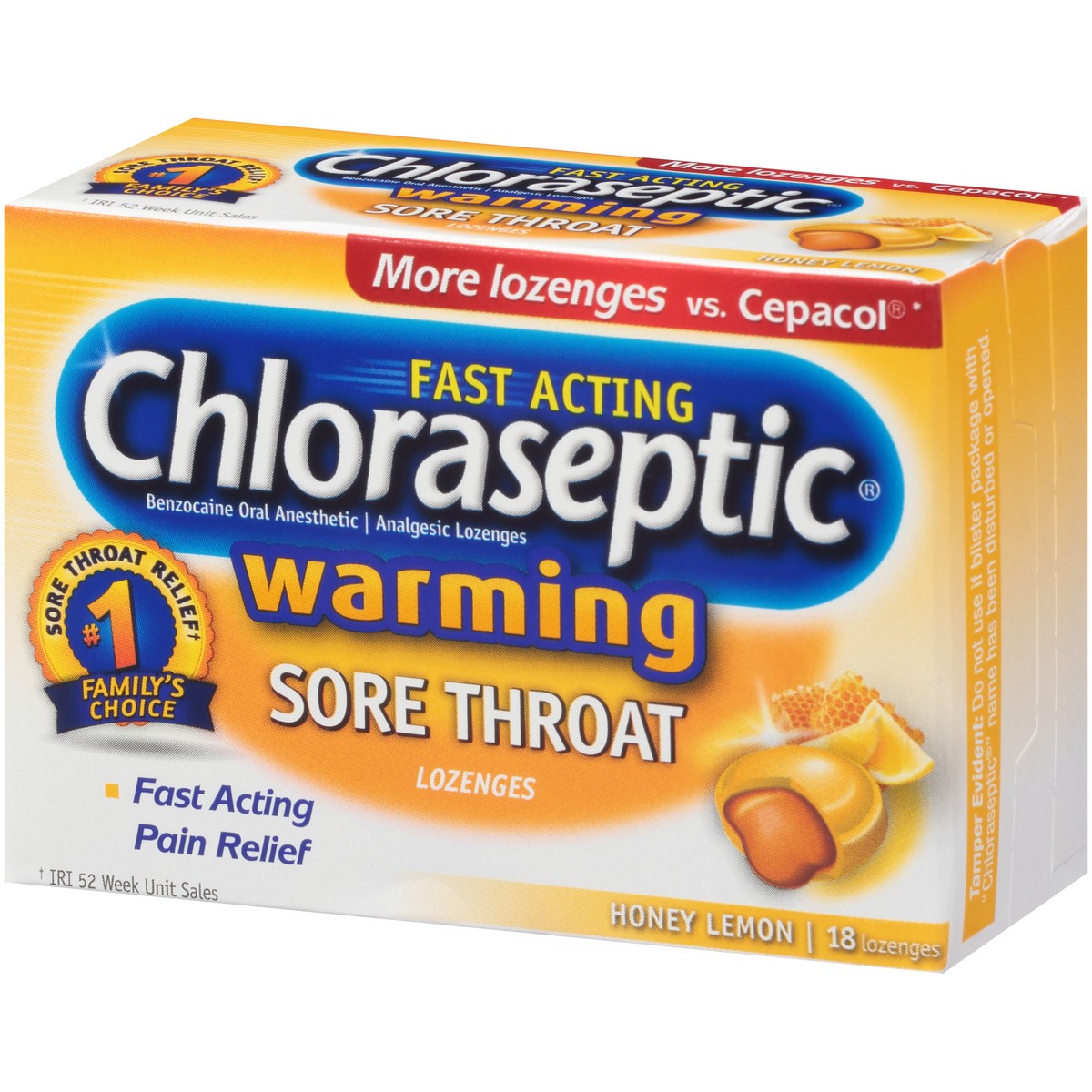 slide 2 of 10, Chloraseptic Warming Sore Throat Lozenges, Real Honey Lemon, 18 Count, 1 Pack, 18 ct