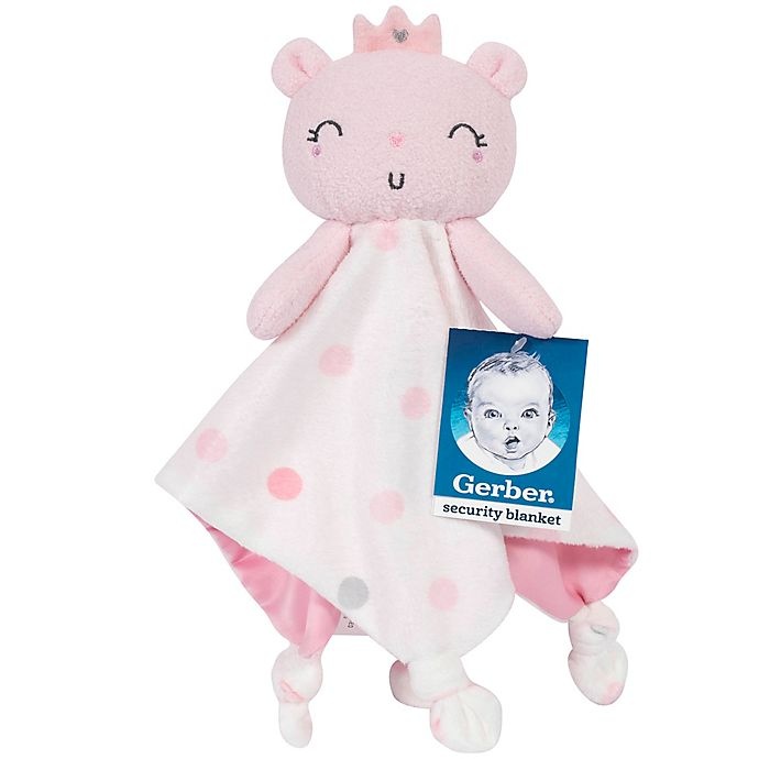 slide 2 of 2, Gerber Princess Bear Plush Velboa Security Blanket - Pink, 1 ct