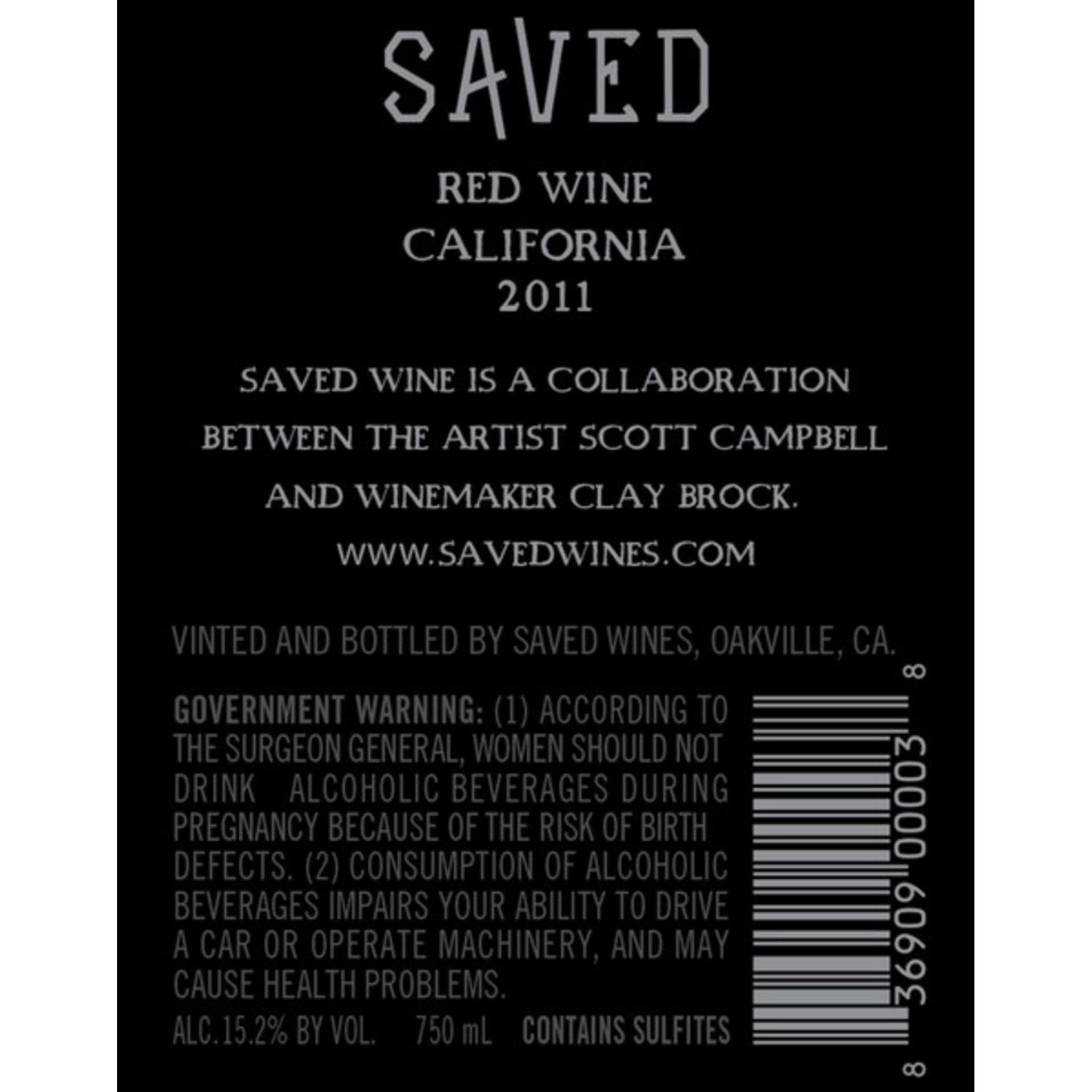 slide 2 of 2, SAVED Red Wine, 750 ml