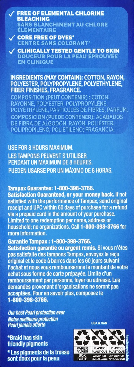slide 3 of 6, Tampax Pearl Super Scented Plastic Tampons, 18 ct