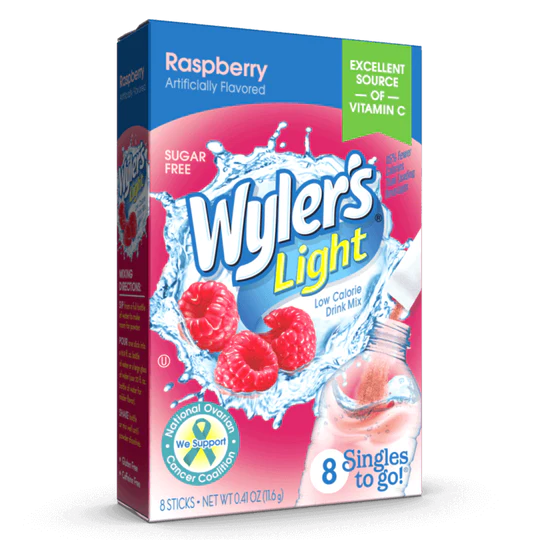 slide 1 of 1, Wyler's Wyler's Light Singles to Go Powdered Drink Mix, raspberry, 8 ct