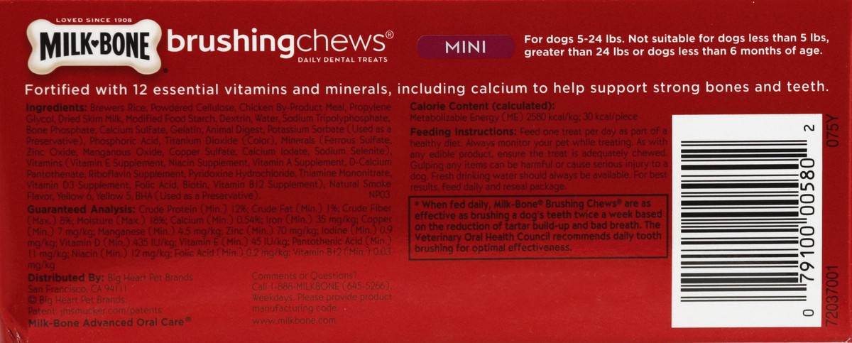 slide 4 of 6, Milk-Bone Brushing Chews Mini Dental Dog Treats, 14 ct; 5.5 oz