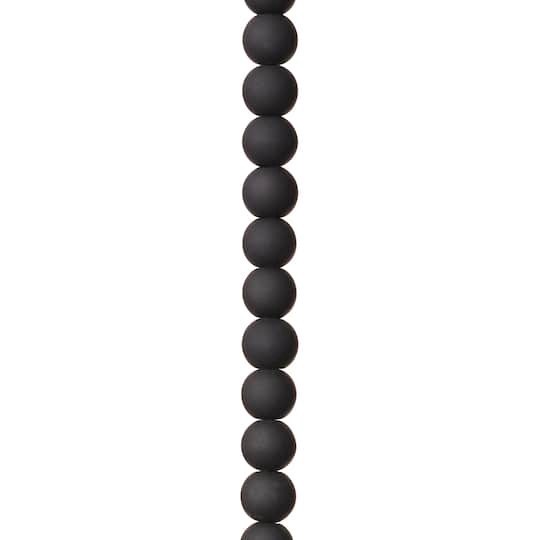 slide 1 of 3, 8mm Black Round Rubber Coated Glass Beads By Bead Landing, 8mm