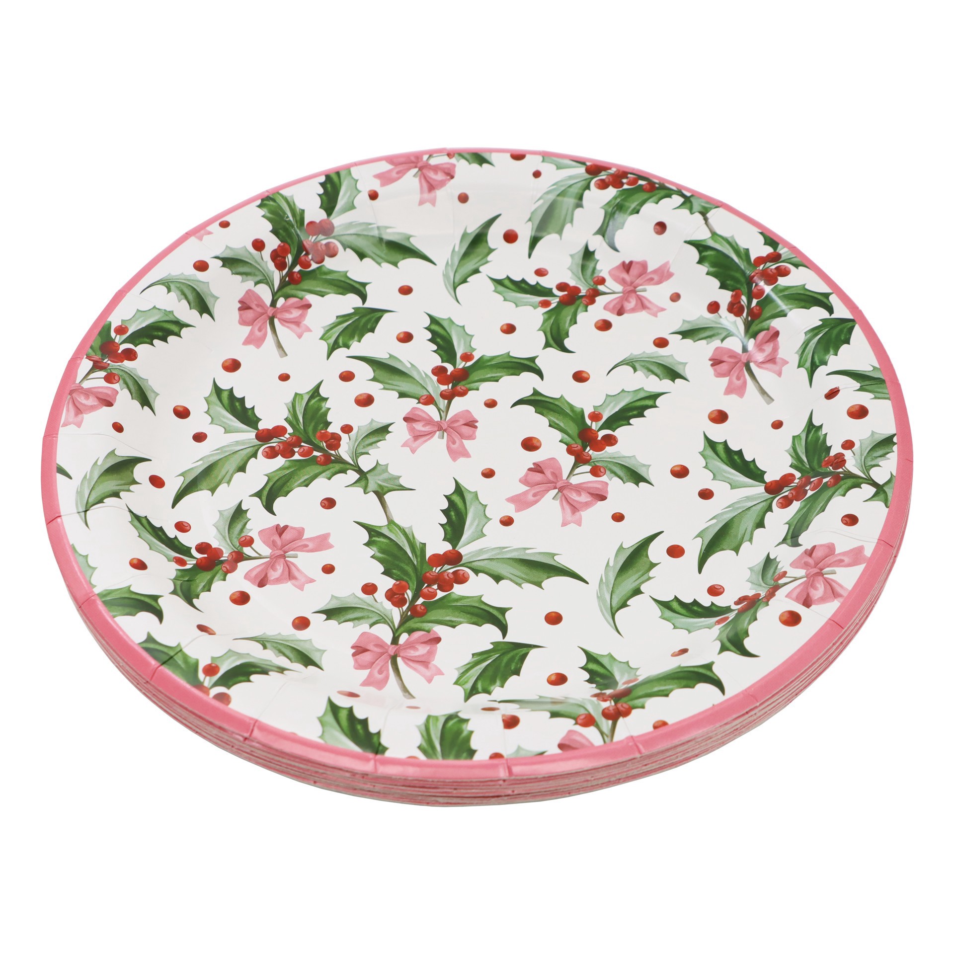 slide 2 of 2, 9" Holly Paper Plates, 12ct. By Celebrate It, 12 ct