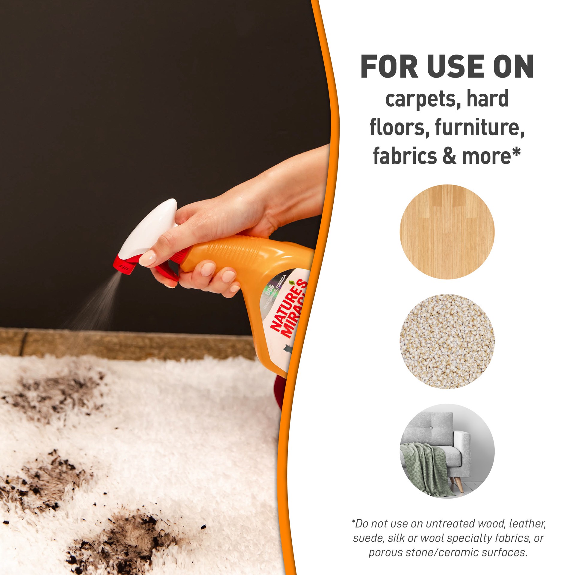 slide 8 of 8, Nature's Miracle Orange-Oxy Power Just for Cats Stain & Odor Remover, 24 oz., 1.67 lb