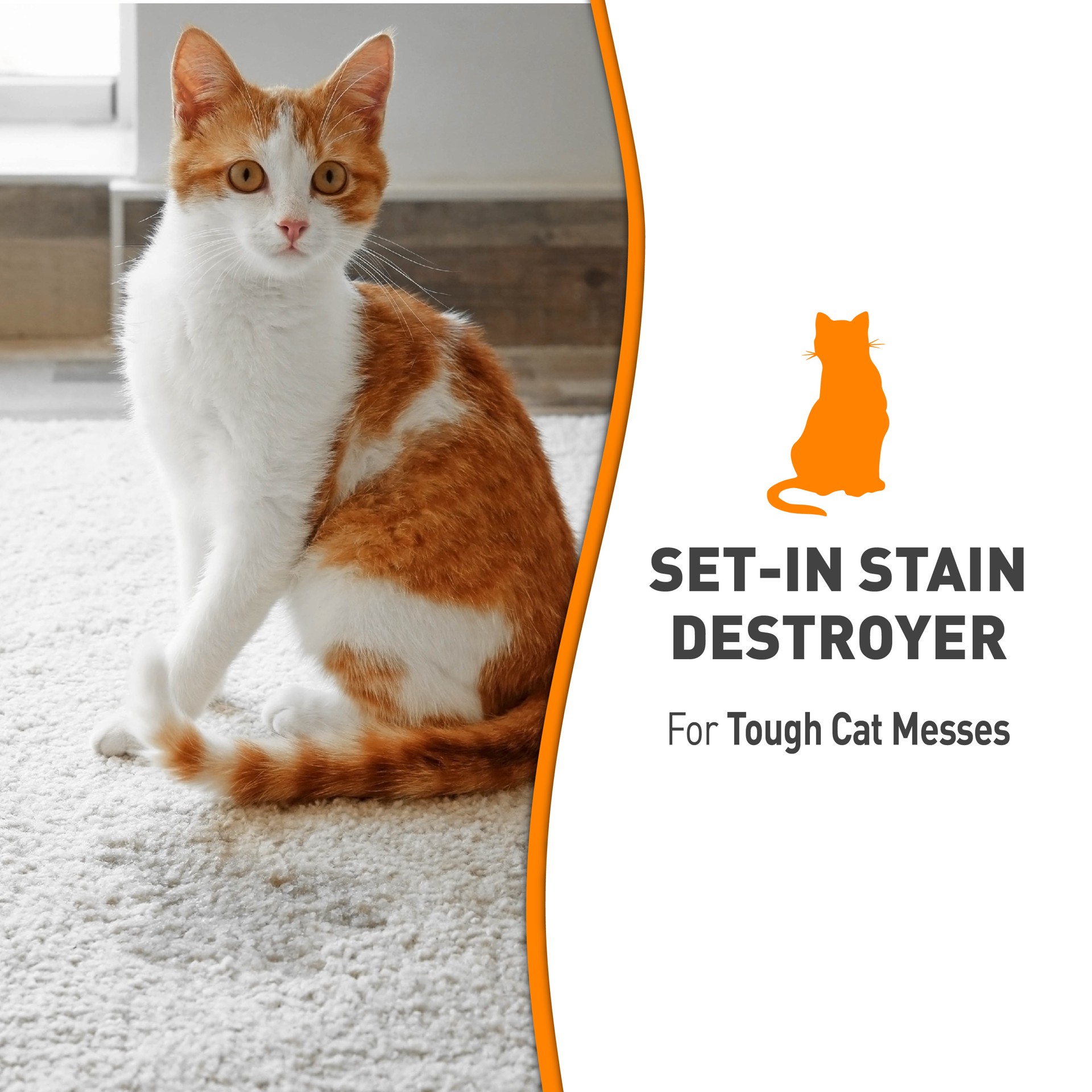 slide 7 of 8, Nature's Miracle Orange-Oxy Power Just for Cats Stain & Odor Remover, 24 oz., 1.67 lb