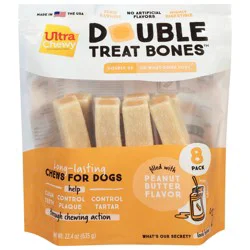 Ultra Chewy Double Peanut Butter Flavor Treat Bones 8 Each