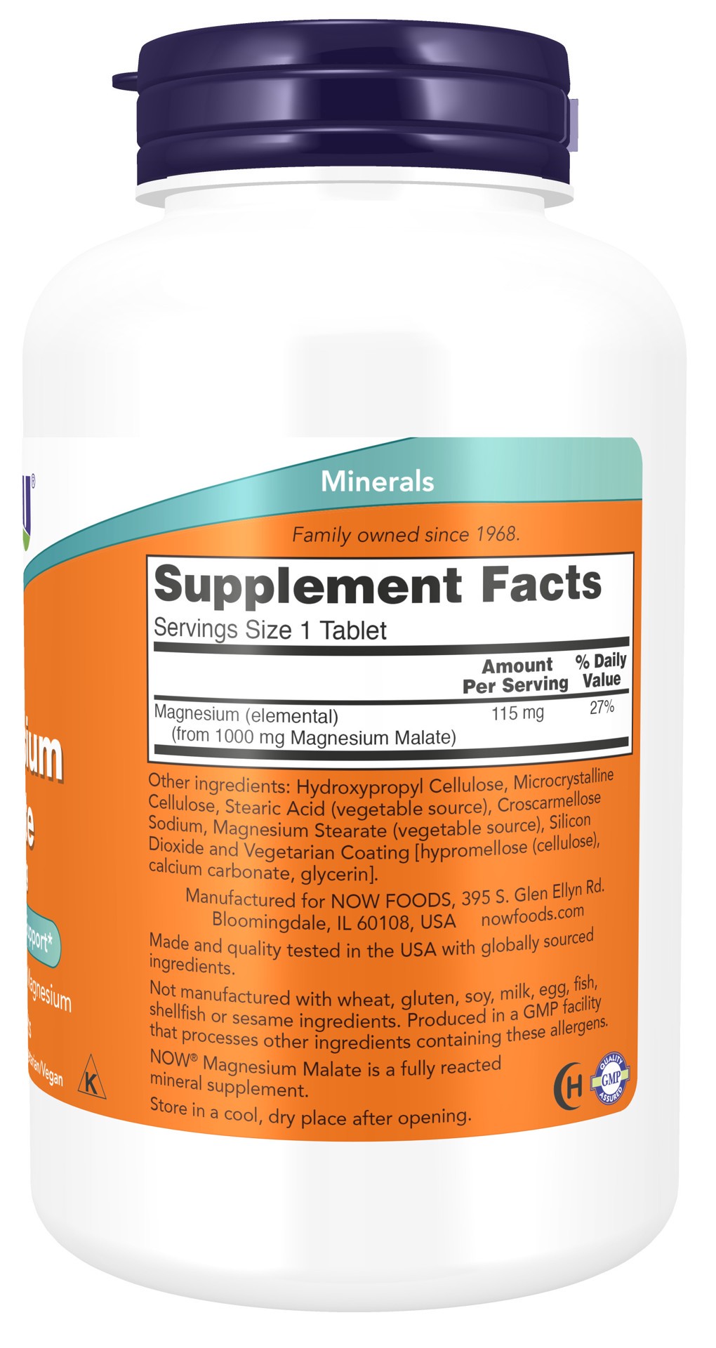 slide 2 of 4, NOW Supplements Magnesium Malate 1000 mg - 180 Tablets, 180 ct