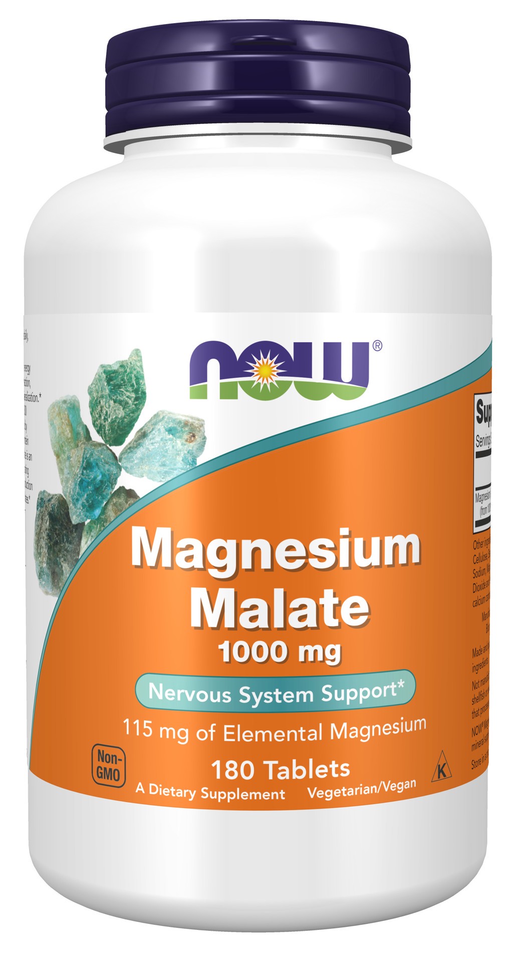 slide 1 of 4, NOW Magnesium Malate 1000 mg - 180 Tablets, 180 ct
