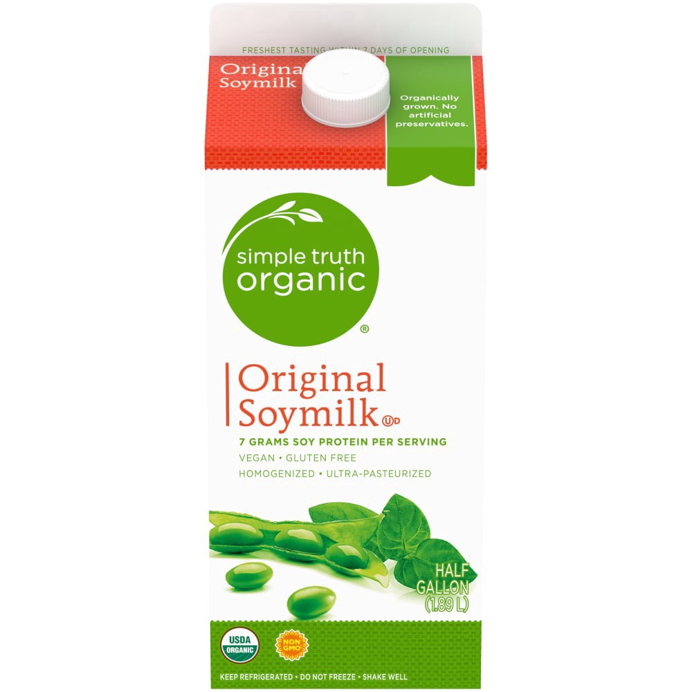 slide 1 of 4, Simple Truth Organic Original Soymilk 0.5 gl, 1/2 gal