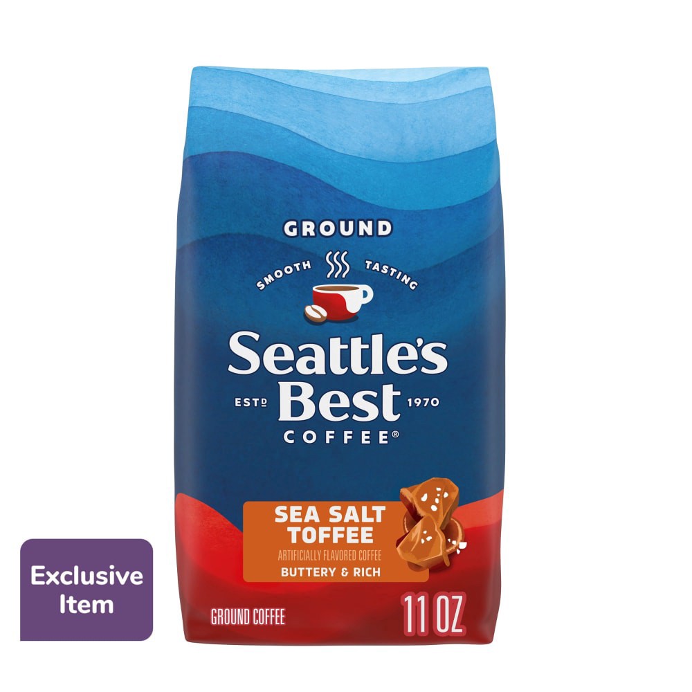 slide 2 of 6, Seattle's Best Coffee Flavored Roast Ground Coffee Sea Salt Toffee 100% Arabica ", 11 oz