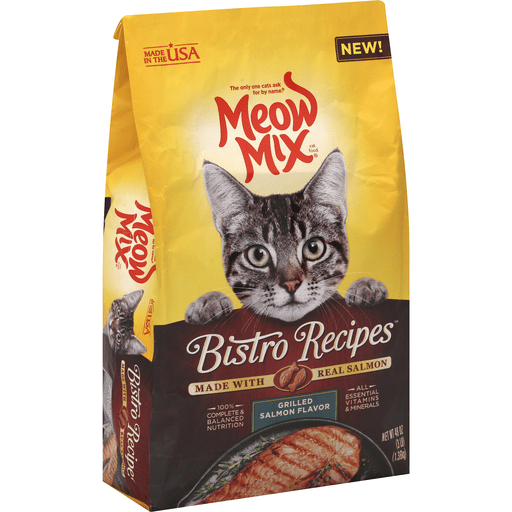 slide 3 of 3, Meow Mix Bistro Grilled Salmon Dry Wet Cat Food, 3 lb