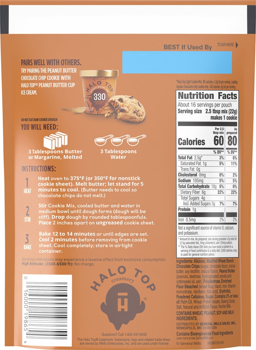 slide 9 of 14, Halo Top Peanut Butter Chocolate Chip Light Cookie Mix, 12.6 oz., 12.6 oz