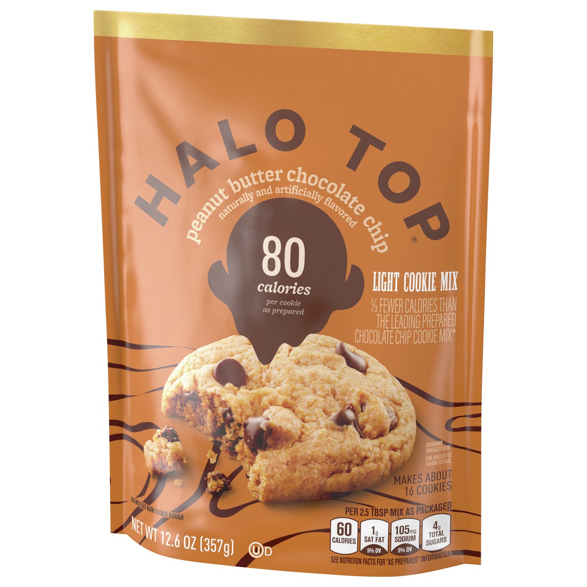 slide 11 of 14, Halo Top Peanut Butter Chocolate Chip Light Cookie Mix, 12.6 oz., 12.6 oz