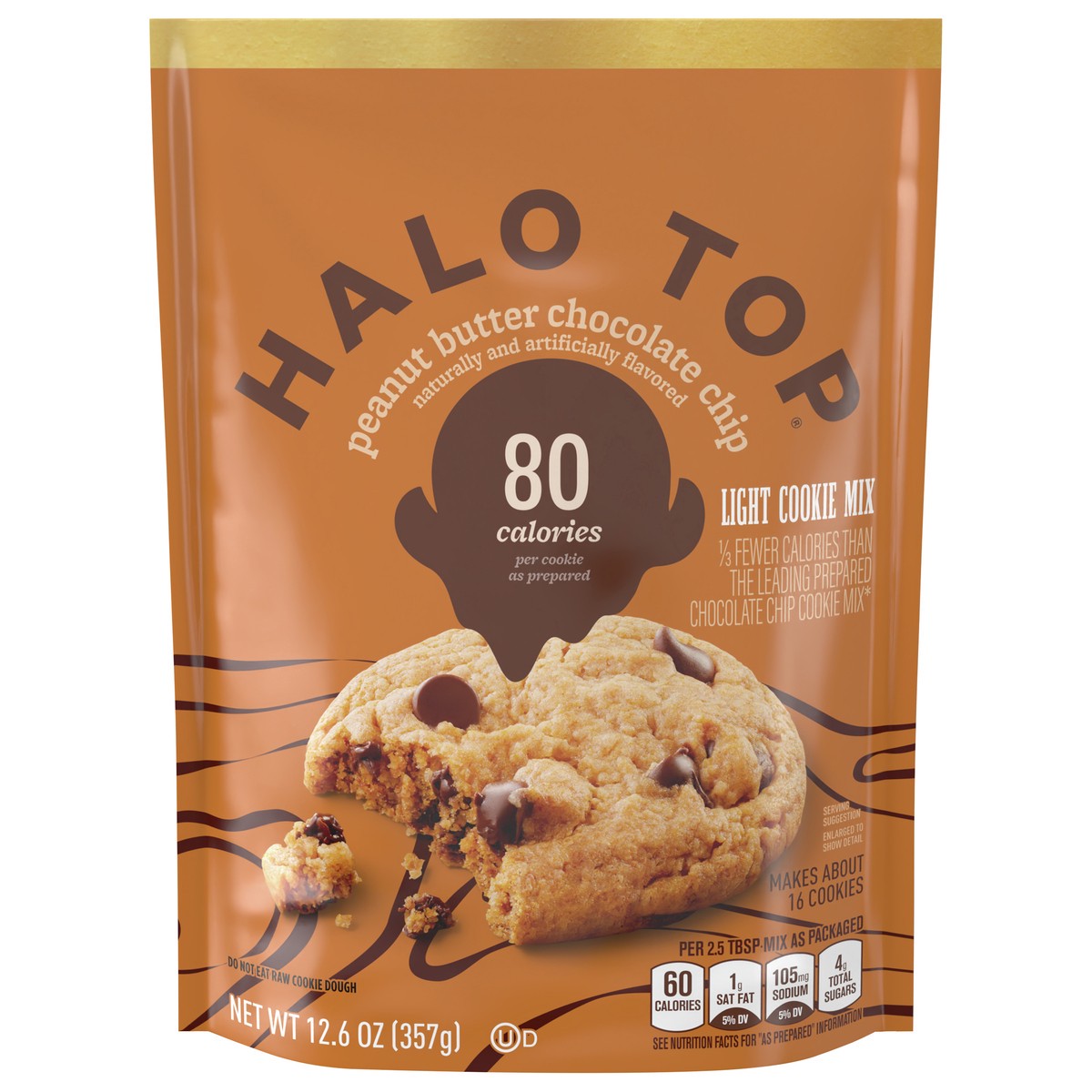 slide 7 of 14, Halo Top Peanut Butter Chocolate Chip Light Cookie Mix, 12.6 oz., 12.6 oz