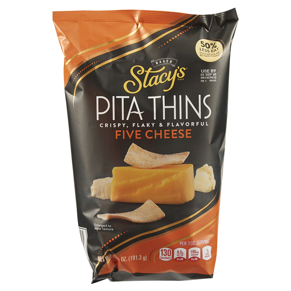 slide 1 of 1, Stacy's Five Cheese Pita Thins, 6.75 oz