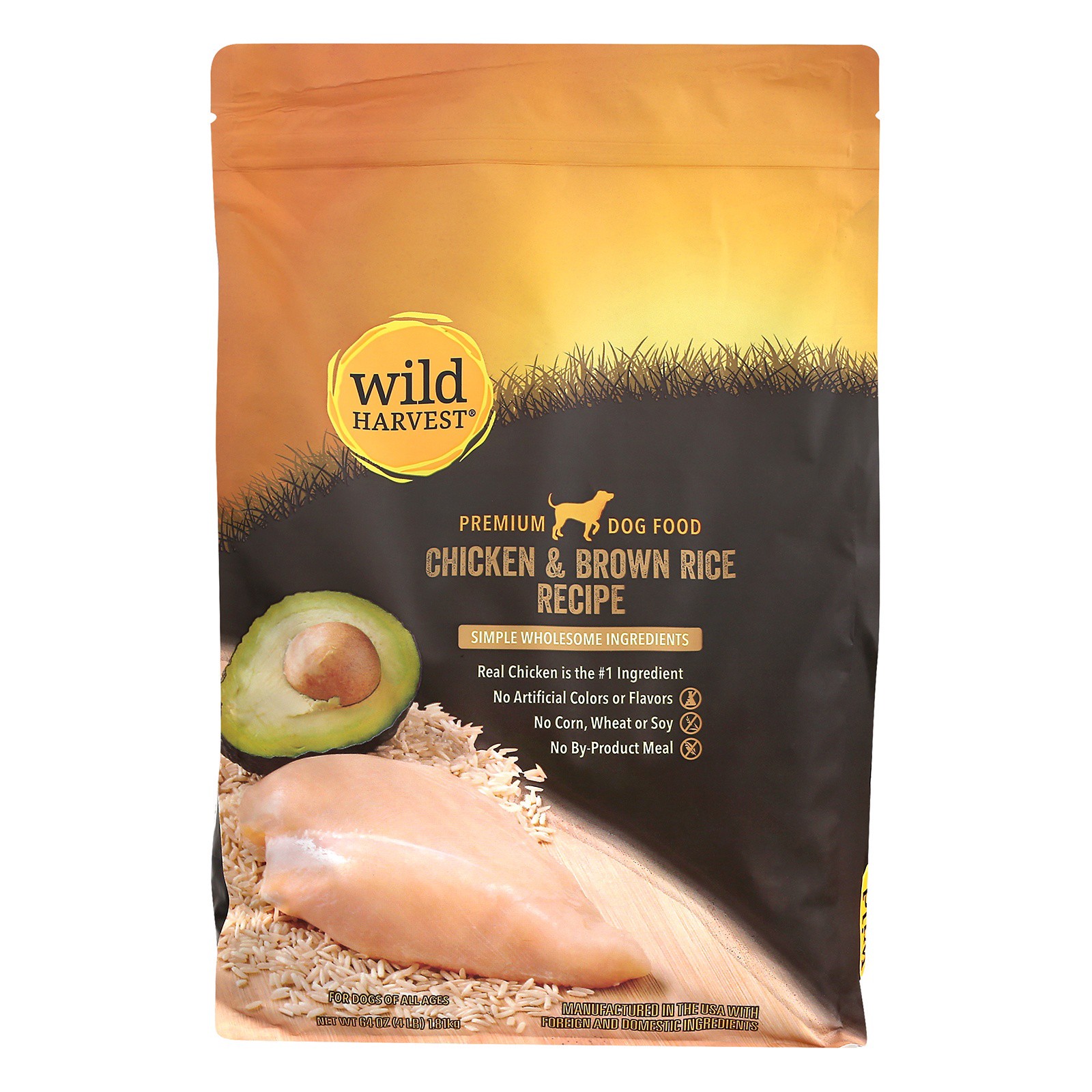 slide 1 of 3, Wild Harvest Brown Rice Chicken Pea Dog Food, 4 lb